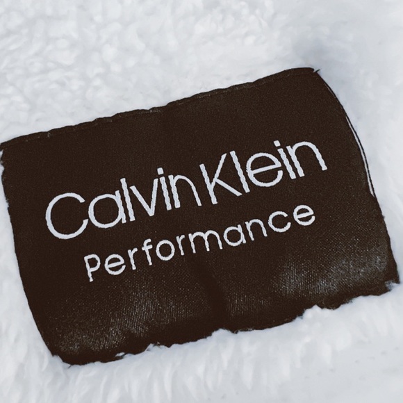 Calvin Klein Performance White Fleece Sweatshirt Mock Neck Size Large - Picture 4 of 6